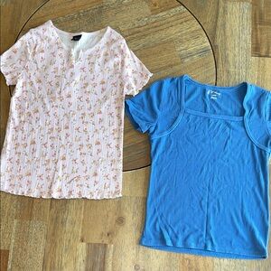 art class Pink Floral and Blue Kids Tees